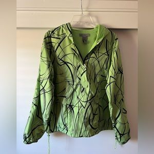 Vintage Oleg Cassini Sport Green Black Jacket Size L